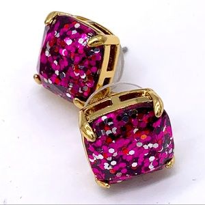 Kate Spade Fuchsia Glitter Gumdrop Earrings